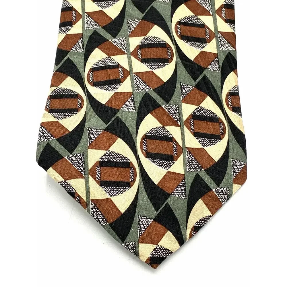 Screenplay by Martin Wong tie Abstract Geometric Silk Vintage Mens Made In USA